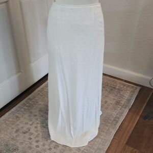 Sienna Sky White Maxi Skirt with Subtle Texture